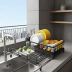 Expandable Dish Drying Rack Integrated Drip Tray - Image 3