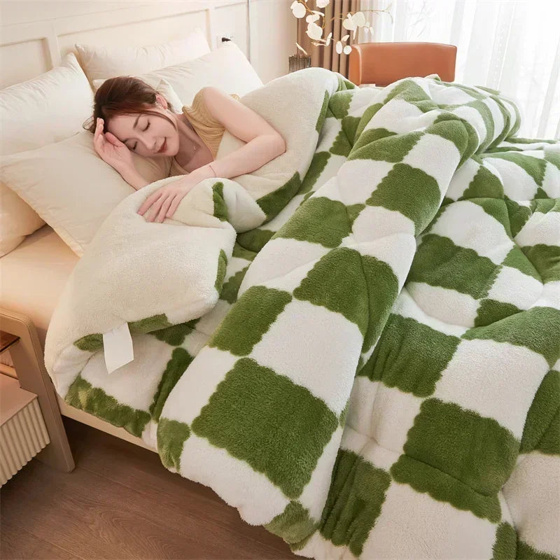 Extra Thick Cozy Quilt Weighted Blanket for Winter