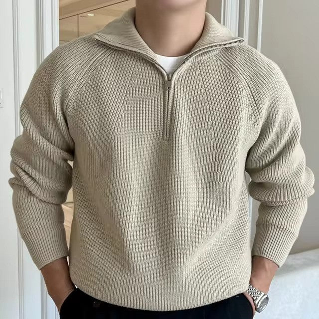 Men's Versatile Quarter Zip Sweater for Layering