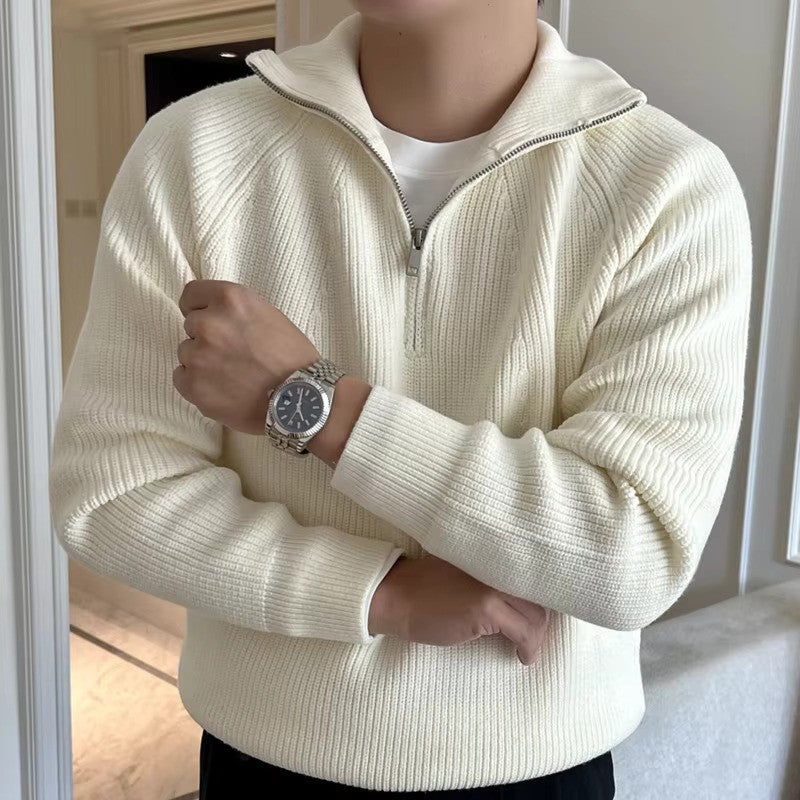 Men's Versatile Quarter Zip Sweater for Layering