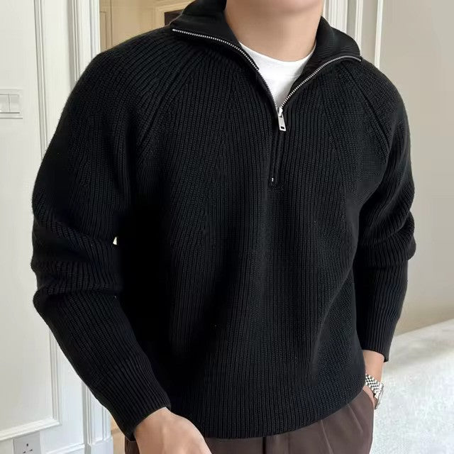 Men's Versatile Quarter Zip Sweater for Layering