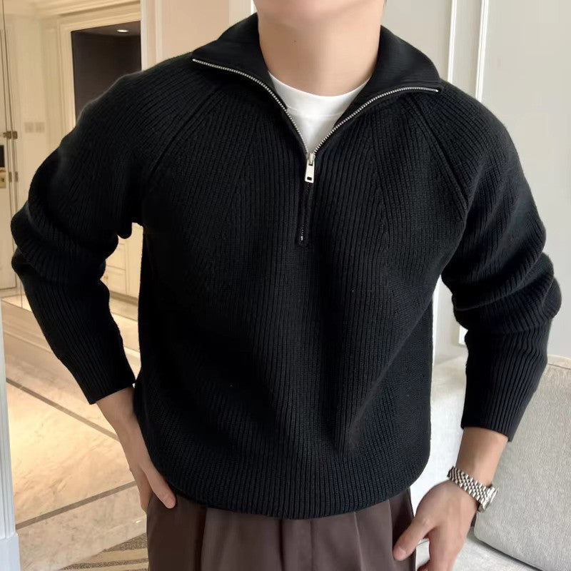 Men's Versatile Quarter Zip Sweater for Layering