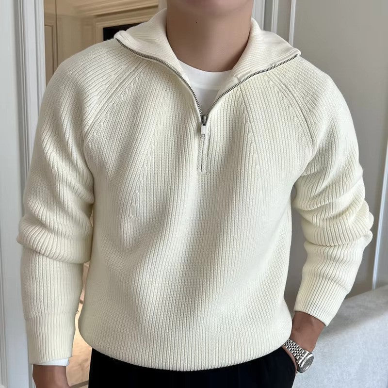 Men's Versatile Quarter Zip Sweater for Layering