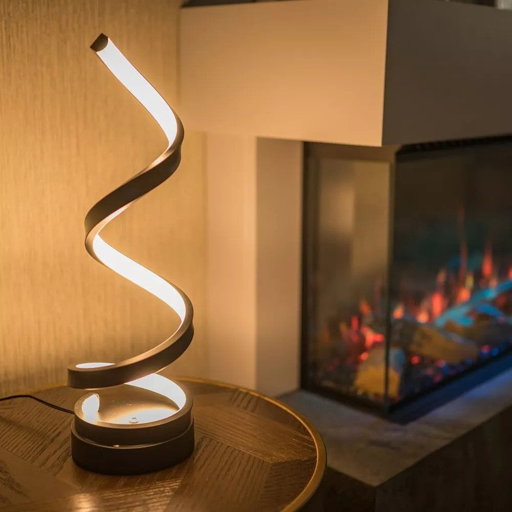 Modern Table Lamp Dimmable LED Spiral Bedside Desk Light USB Rechargeable - Image 8