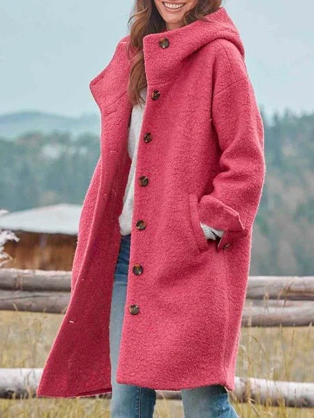 Women's Versatile Chic Warm Button Long Coat