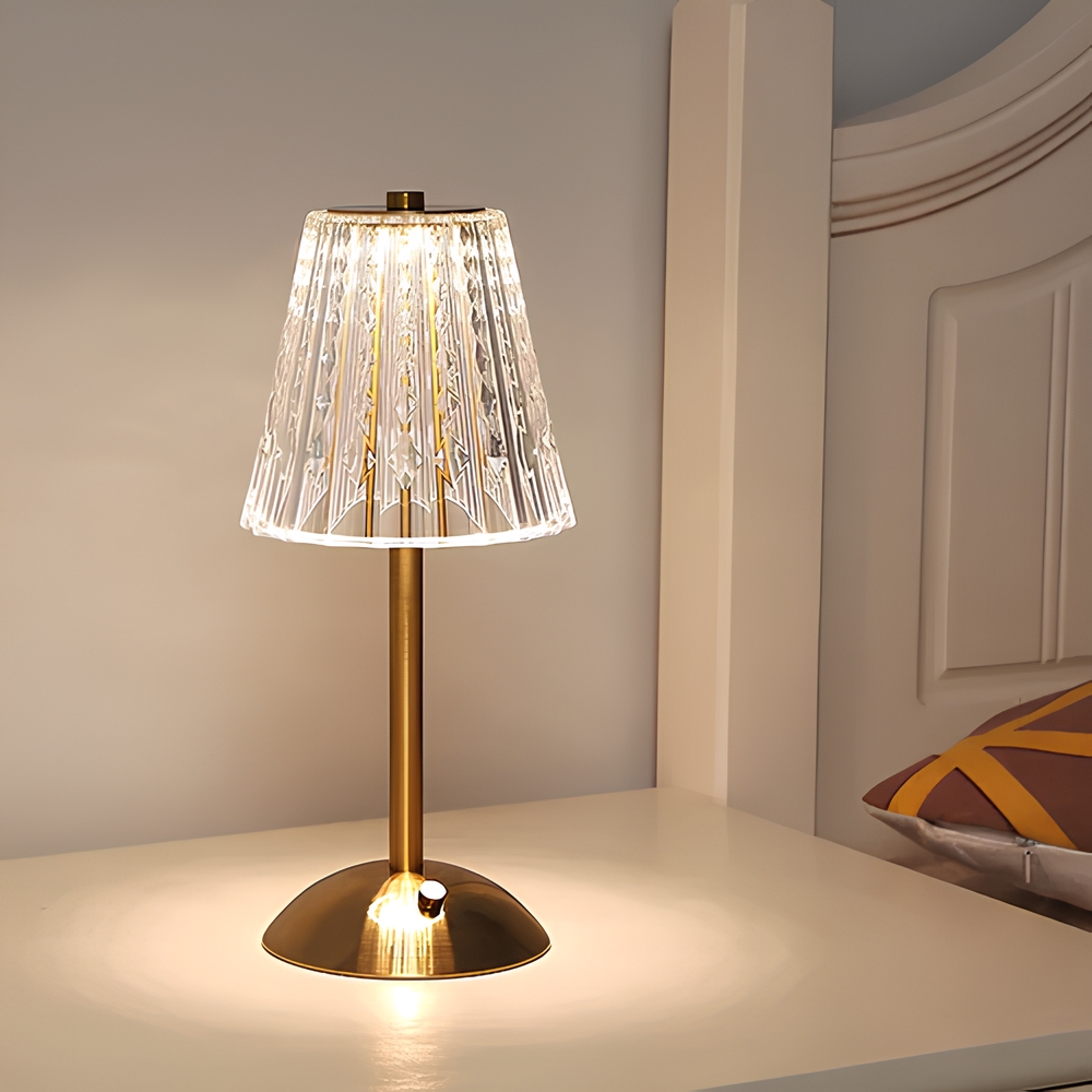 Exquisite Crystal LED Table Lamp with Touch Control and Dimmable Light