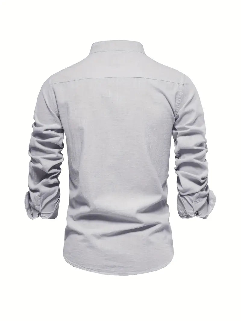 Casual Buttons Shirt with Stand-aup Collar