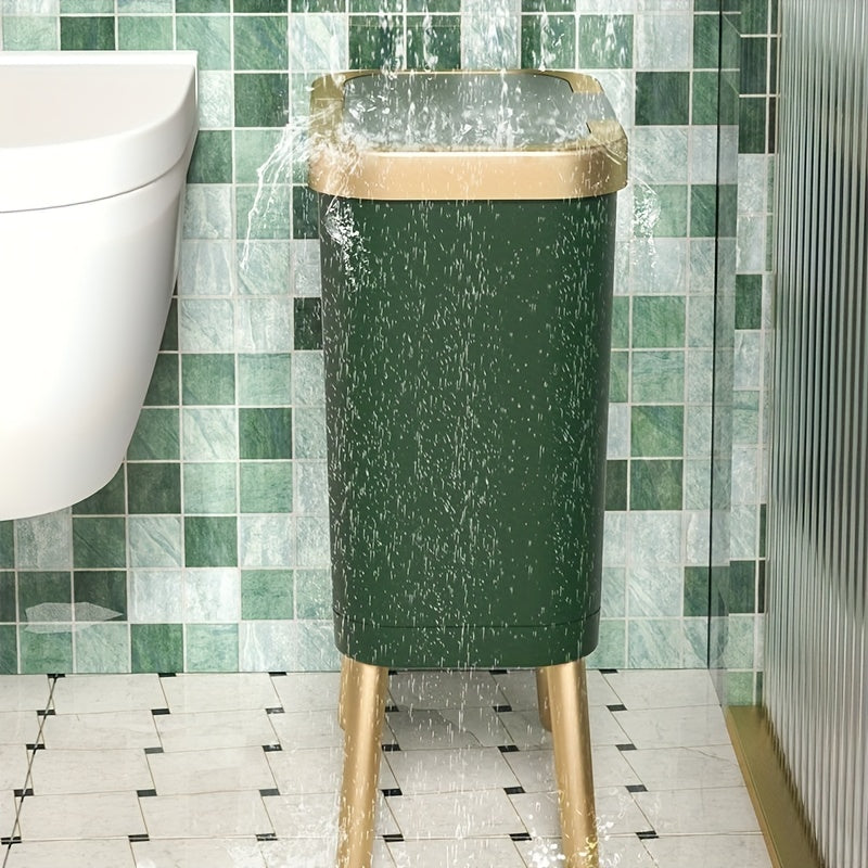 Kitchen Trash Can Lid 15L Slim Modern Odor Sealing Elevated Legs - Image 5