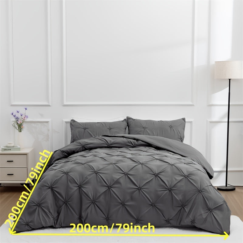 Duvet Cover Set | Quilted Texture | Breathable All-Season Comfort | Polyester - Image 64