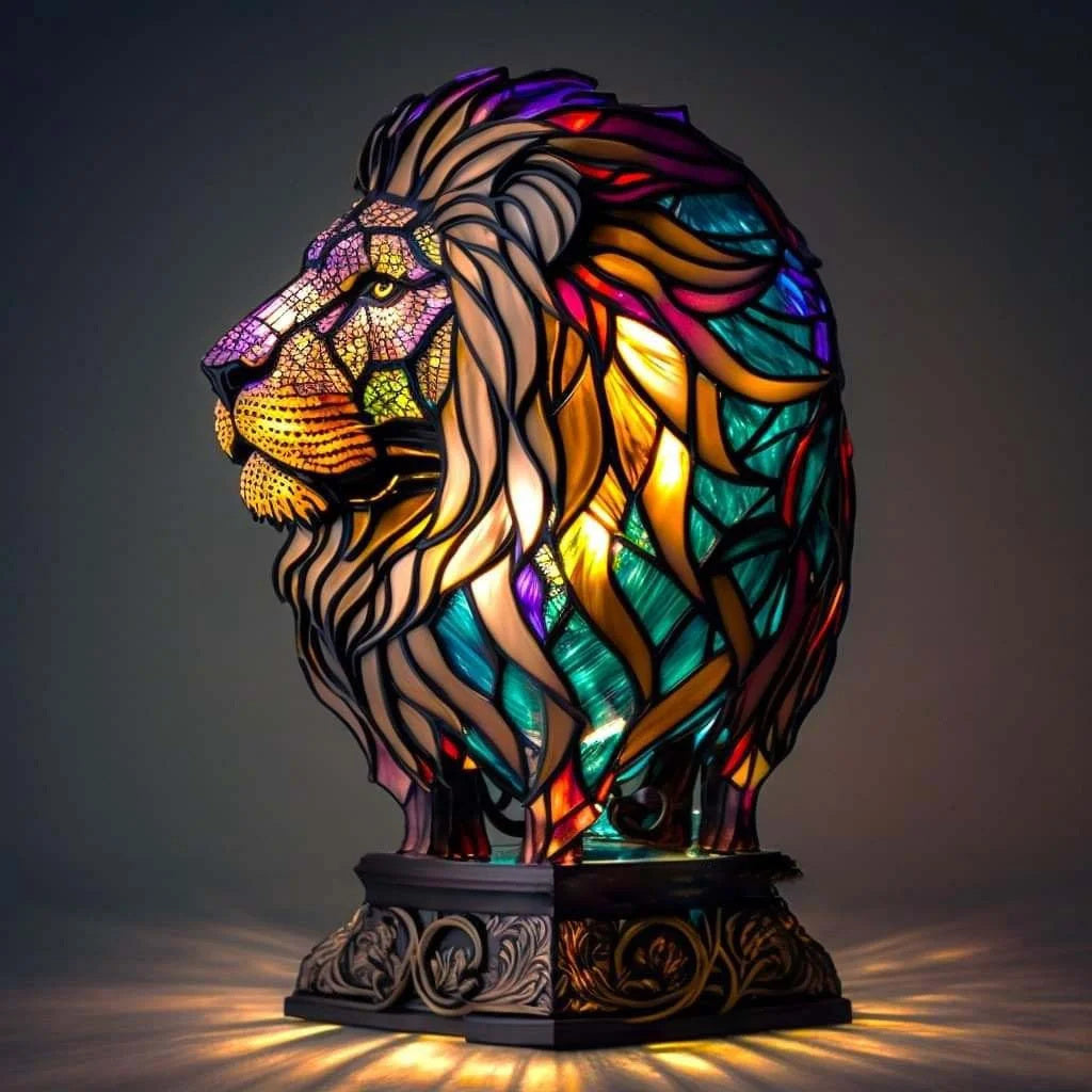 Stained Glass Table Lamp Animal Decorative Light - Image 3