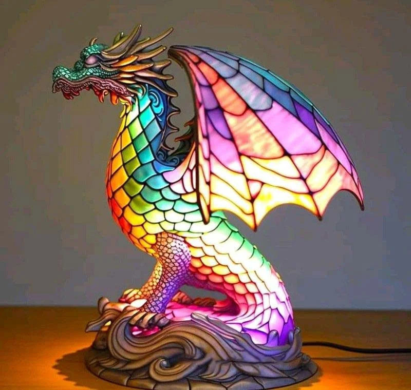 Stained Glass Table Lamp Animal Decorative Light - Image 10