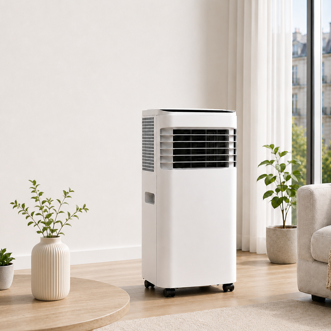 Portable Air Conditioner 7000BTU with Compressor Cooling & 24H Timer