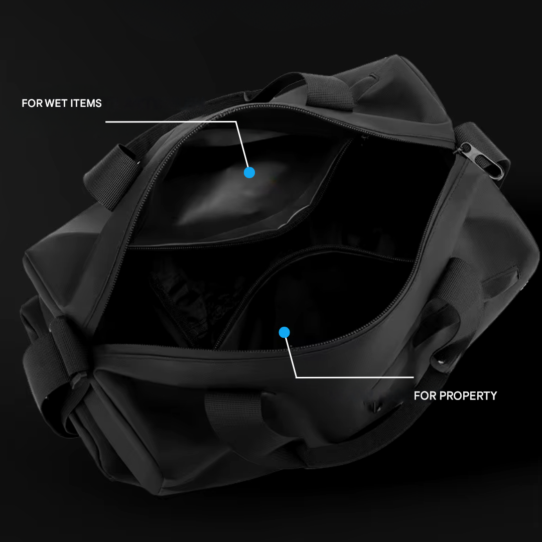 Waterproof Gym Travel Bag with Separate Shoe Section and Bottom Pocket - Image 3