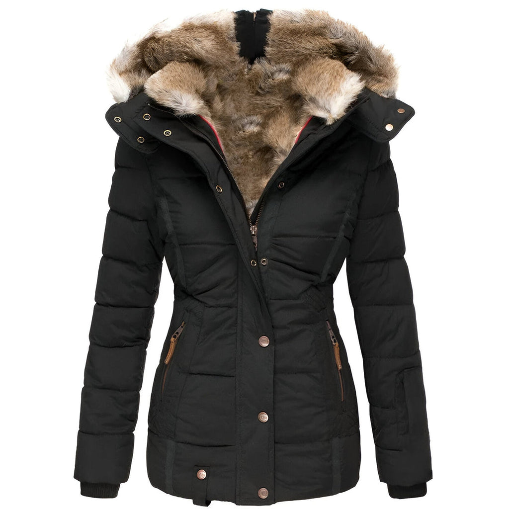 Women’s Fashion outdoor Winter Fur Hood Puffer Jacket