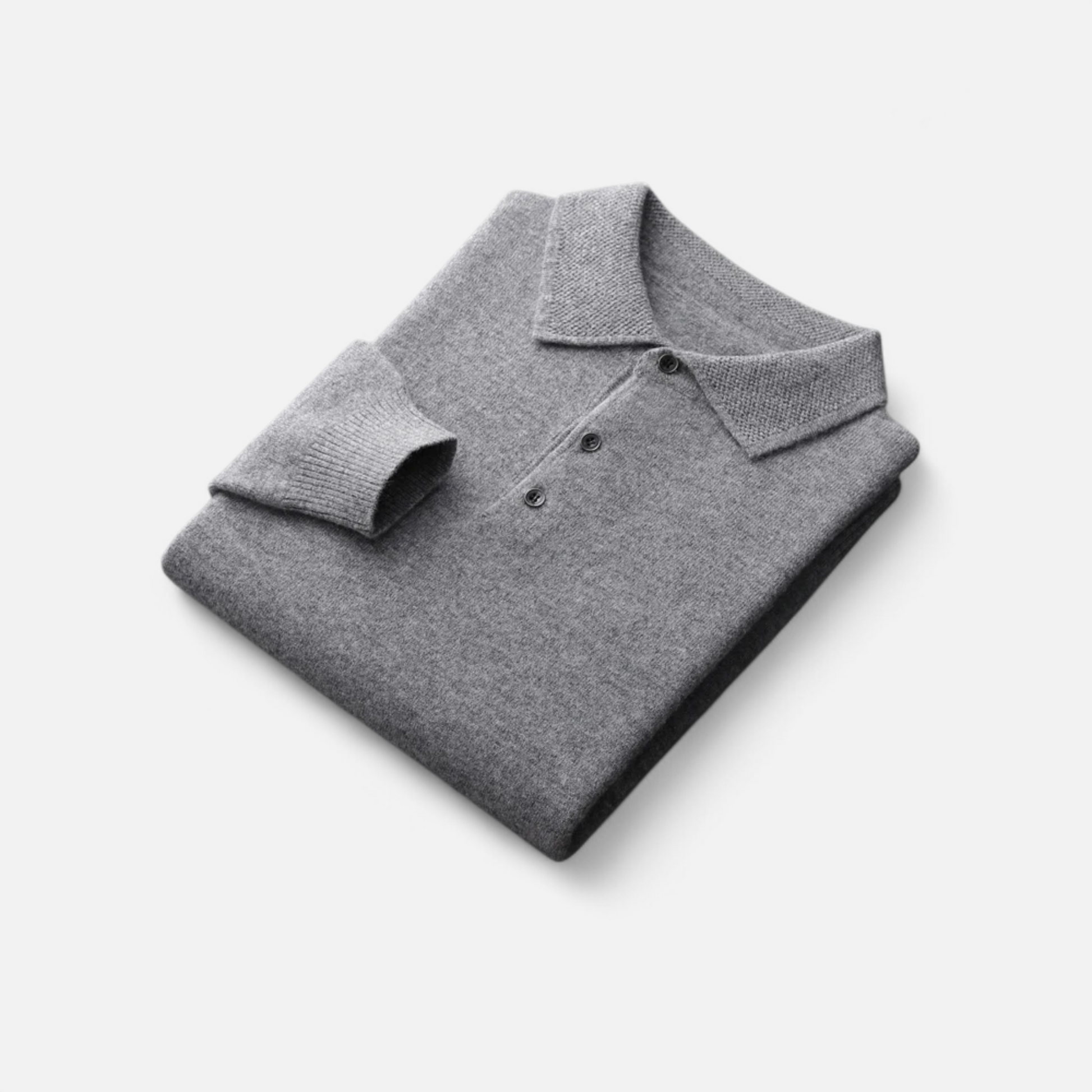 Men’s Casual Button Merino Wool Polo-Collar Sweater