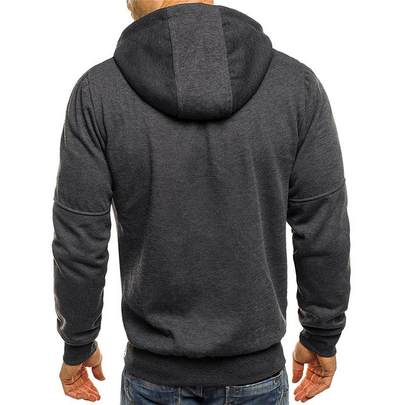 Practical Cozy Lining Zipper-Up Hoodie for Men