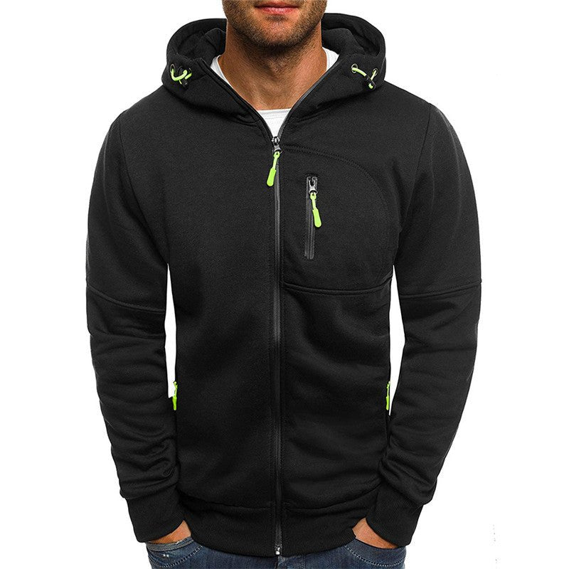 Practical Cozy Lining Zipper-Up Hoodie for Men