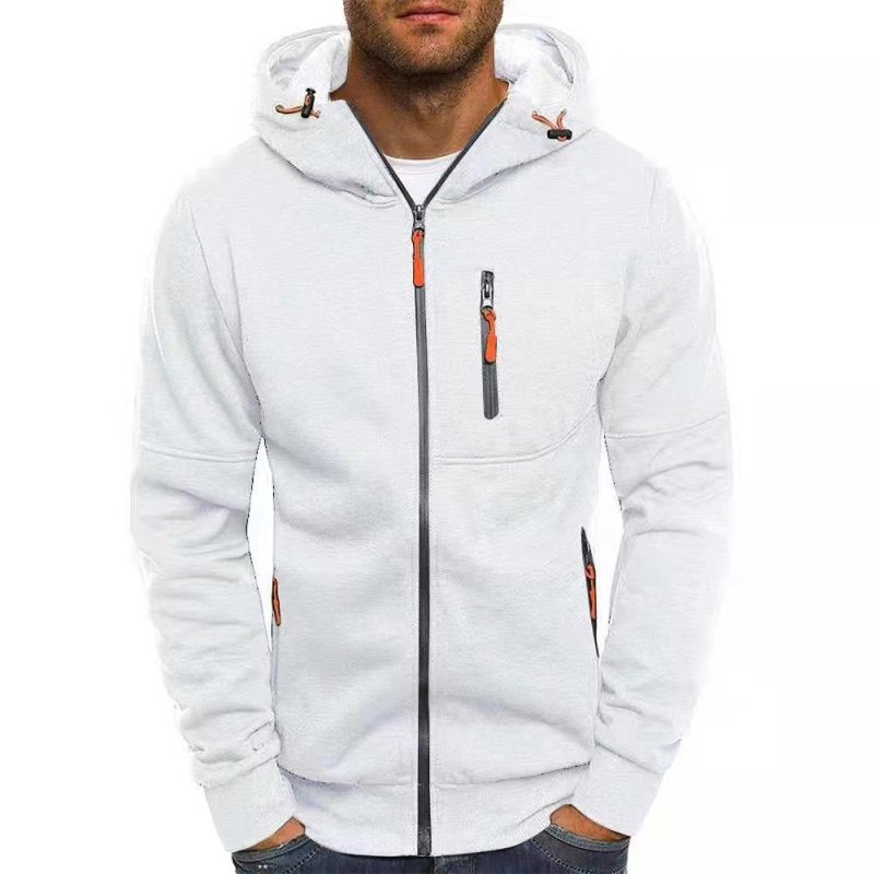 Practical Cozy Lining Zipper-Up Hoodie for Men