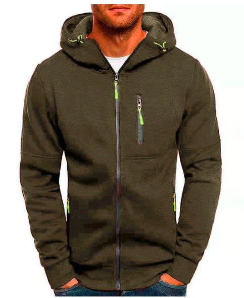 Practical Cozy Lining Zipper-Up Hoodie for Men