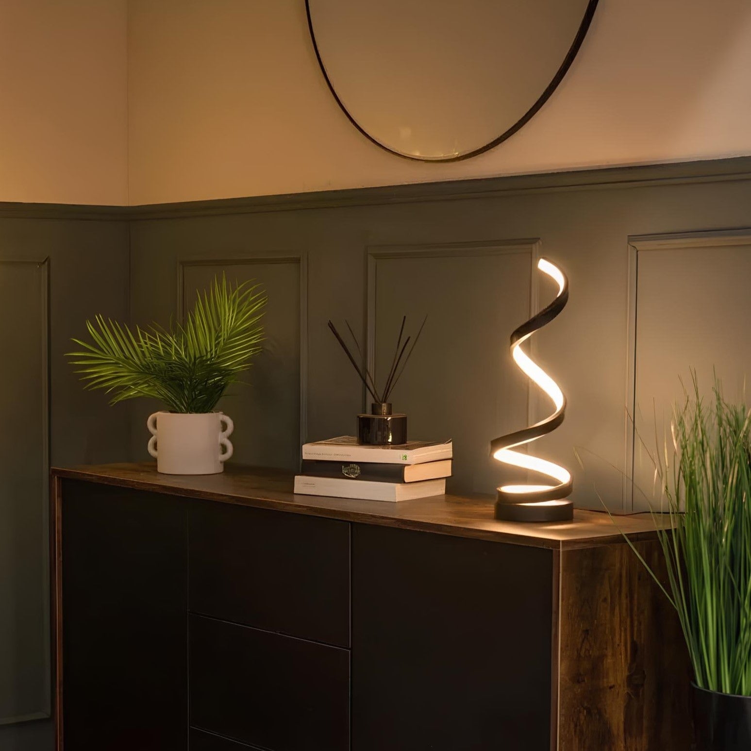 Modern Table Lamp Dimmable LED Spiral Bedside Desk Light USB Rechargeable - Image 4