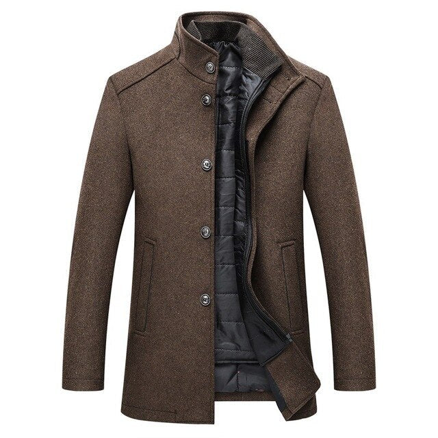 Timeless Winter Stand Collar Button Jacket for Men