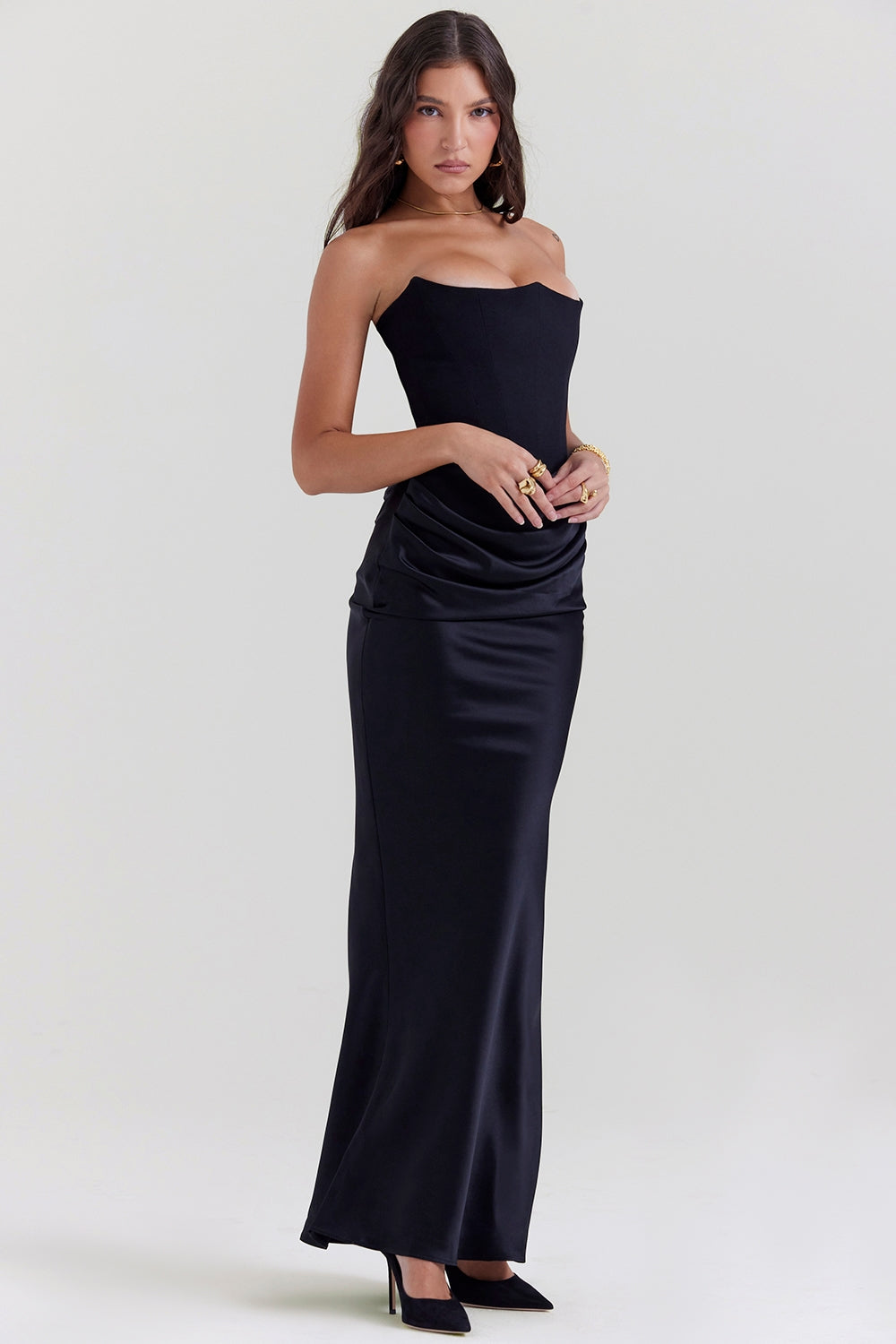 Women’s Timeless Strapless Occasion Maxi Style Wedding Guest Dresses