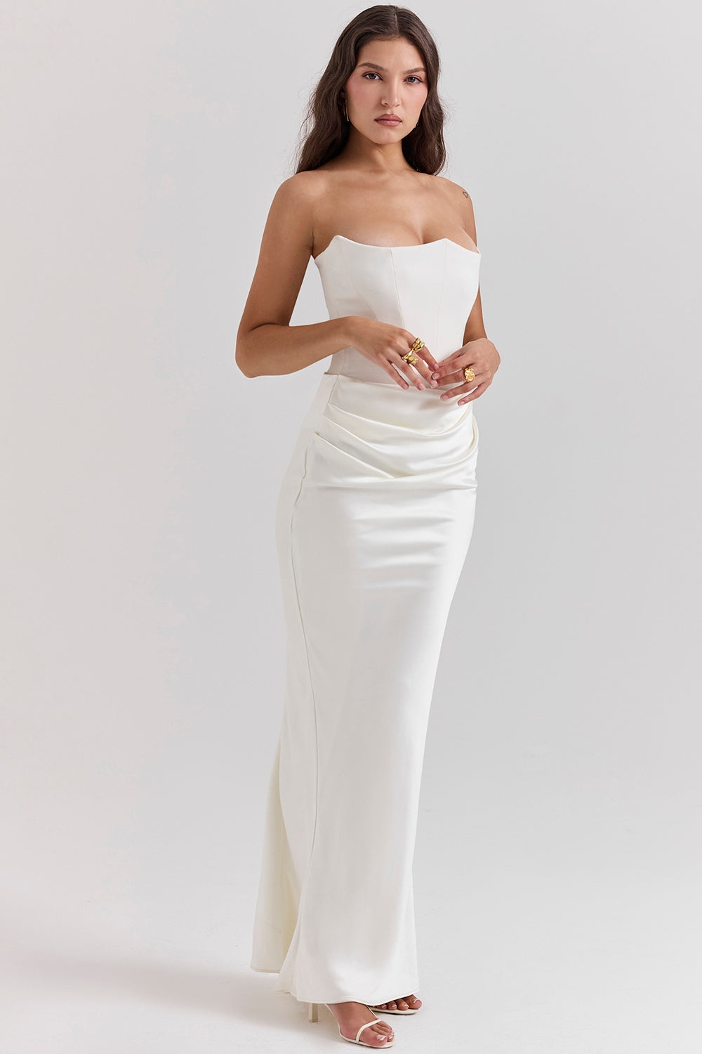 Women’s Timeless Strapless Occasion Maxi Style Wedding Guest Dresses