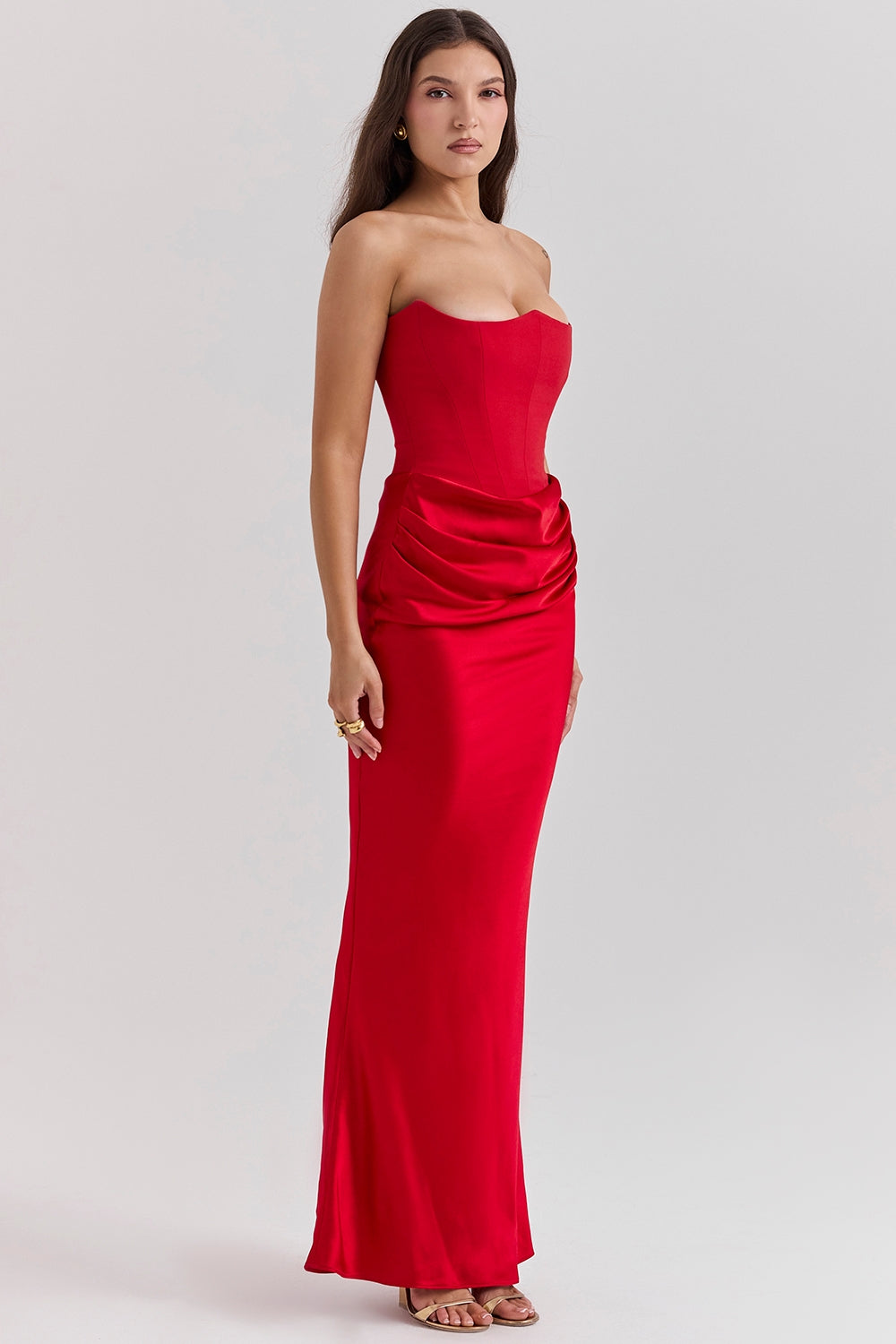 Women’s Timeless Strapless Occasion Maxi Style Wedding Guest Dresses