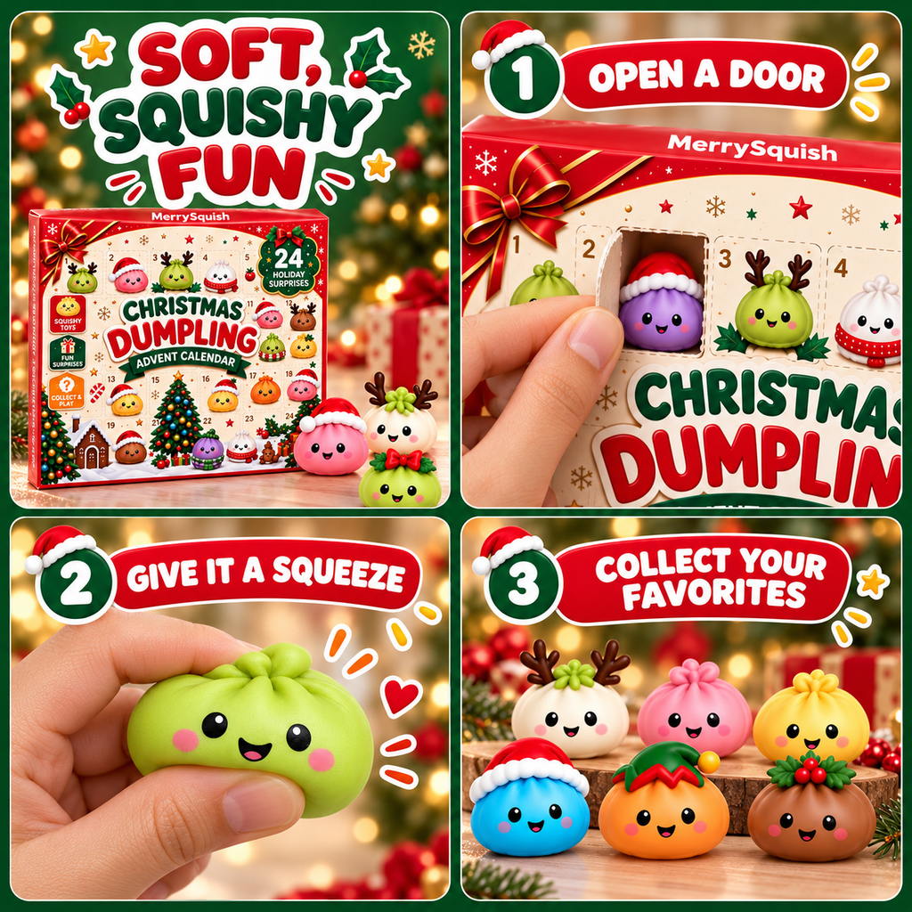 24 Piece Dumpling Squishy Advent Calendar - Image 4