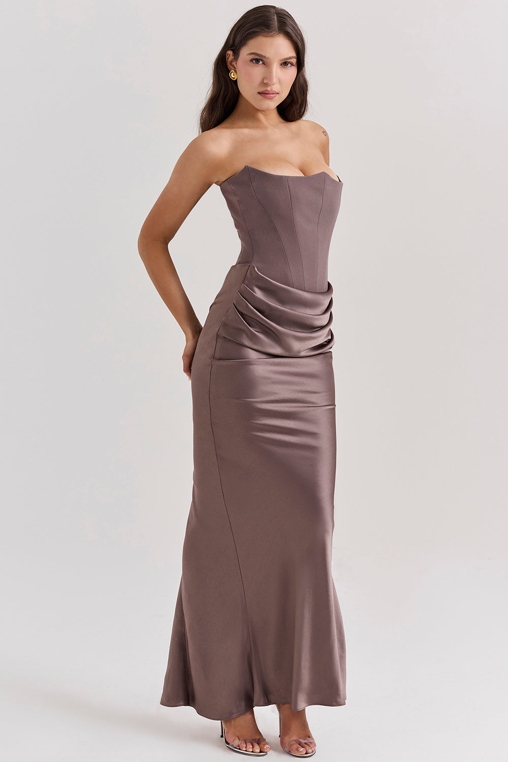 Women’s Timeless Strapless Occasion Maxi Style Wedding Guest Dresses