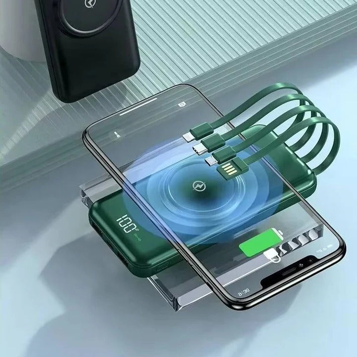 20000mAh Power Bank, Portable Phone Charger, Built In Cables, Wireless Charging - Image 6
