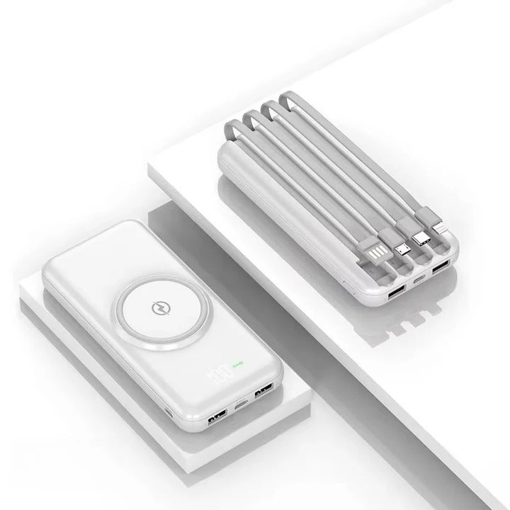 20000mAh Power Bank, Portable Phone Charger, Built In Cables, Wireless Charging - Image 3