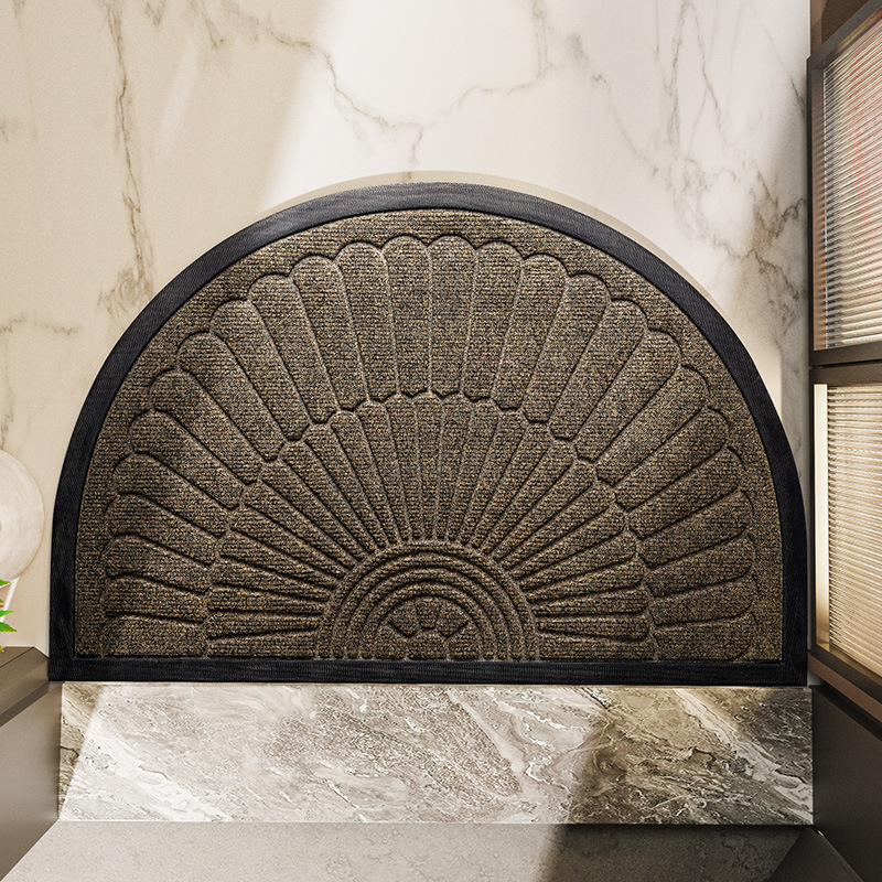 Non Slip Door Mat Semi Circular Rubber Backed Entryway Mat - Image 5