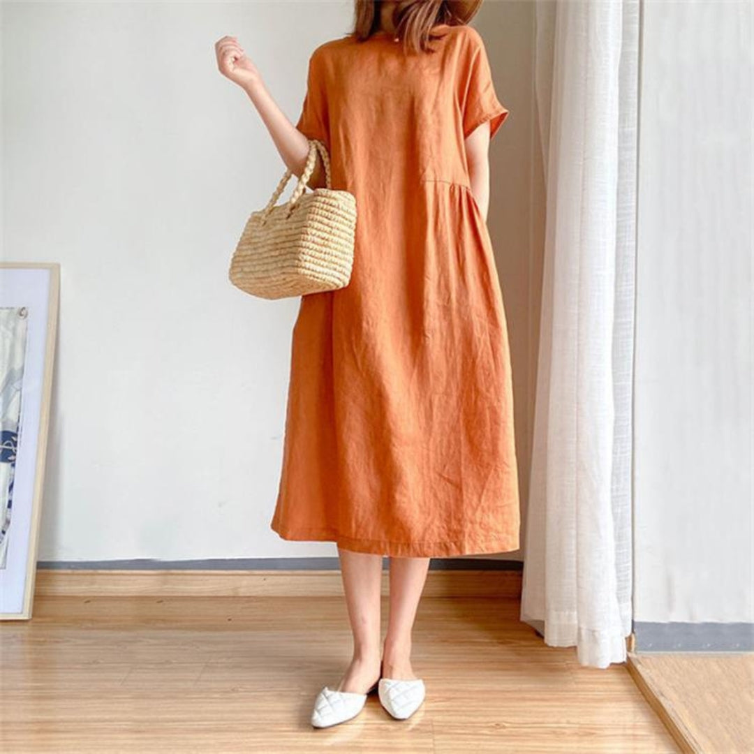Women's Versatile Flattering Fashion Summer Dress with Short-Sleeve