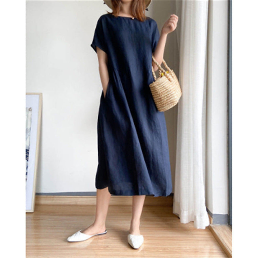 Women's Versatile Flattering Fashion Summer Dress with Short-Sleeve