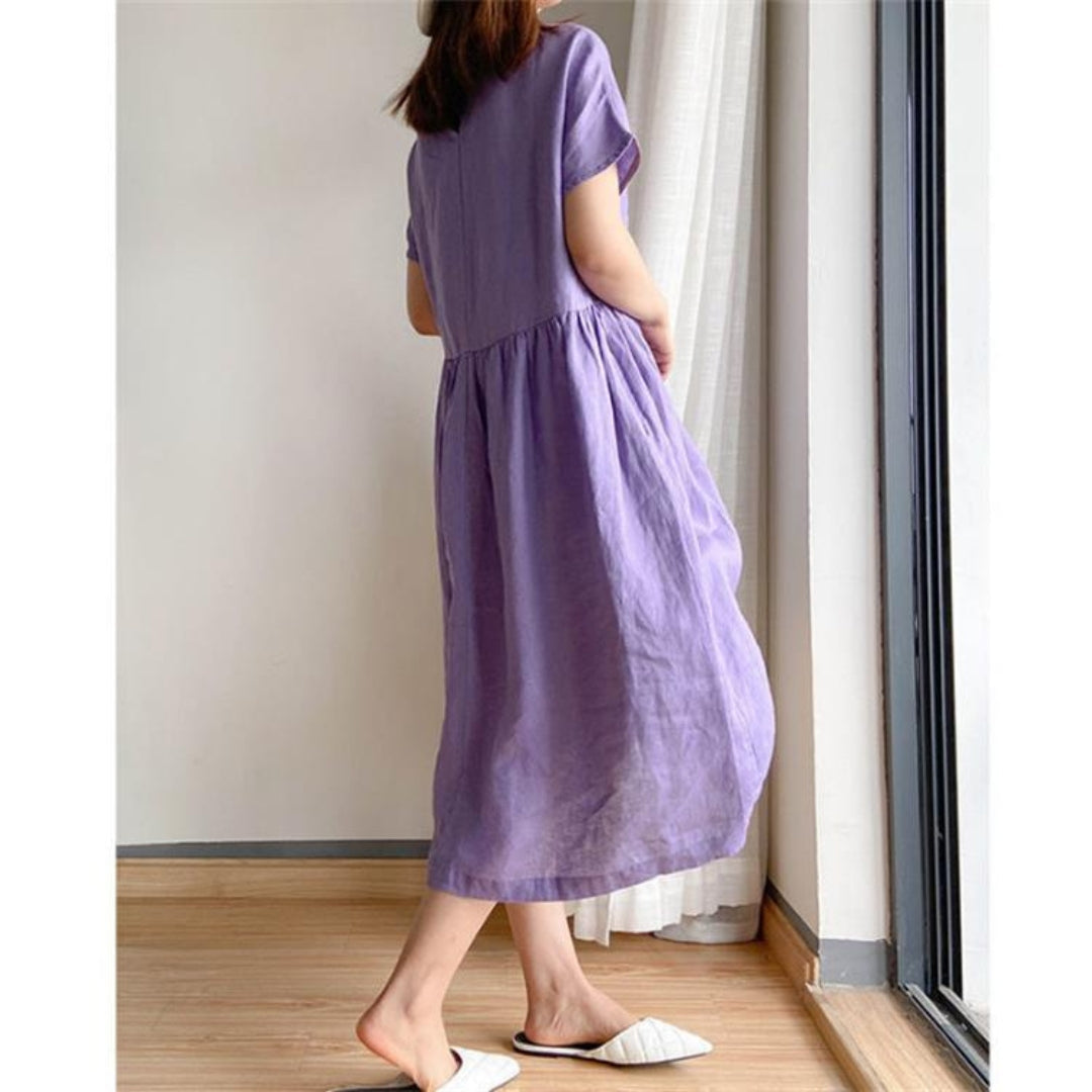 Women's Versatile Flattering Fashion Summer Dress with Short-Sleeve