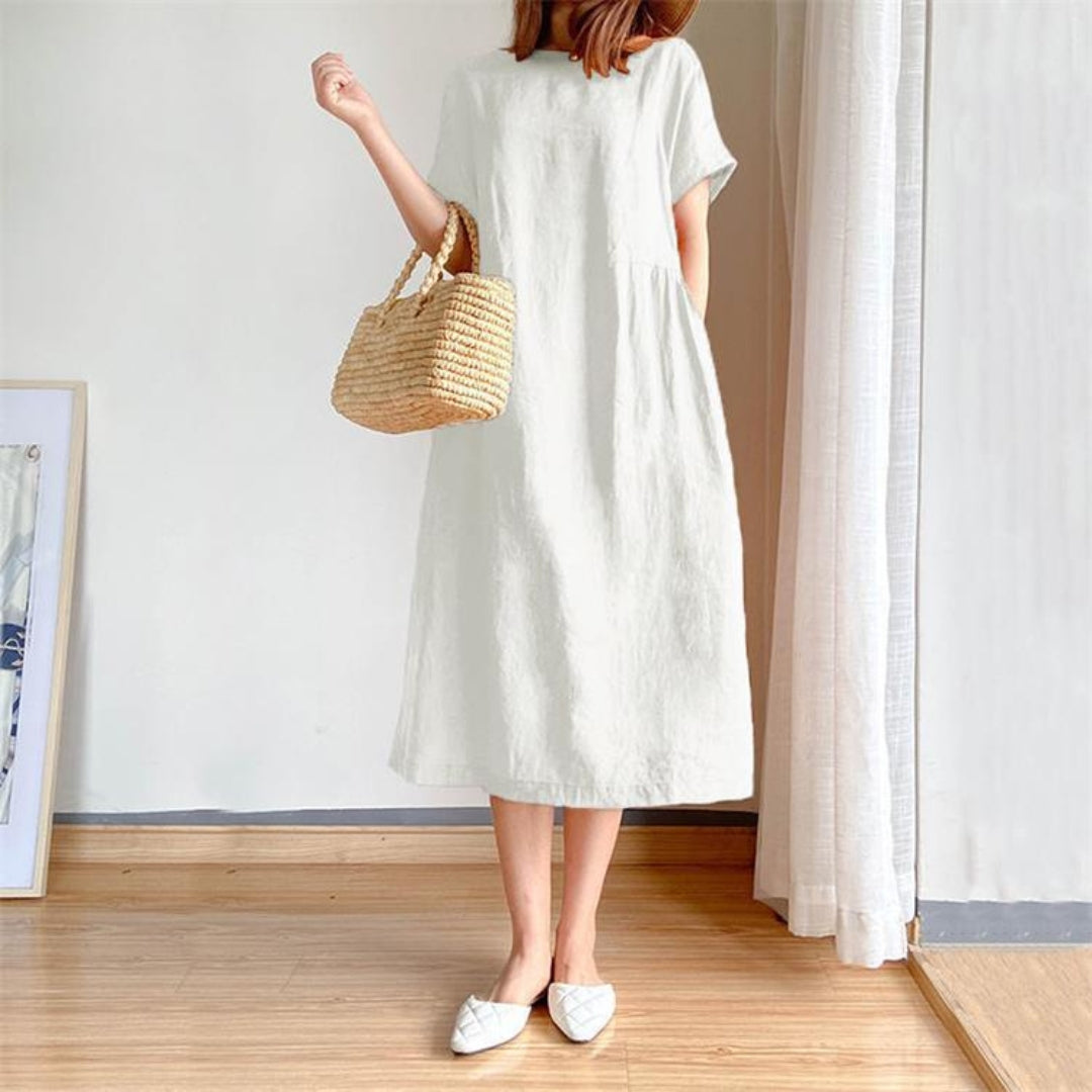 Women's Versatile Flattering Fashion Summer Dress with Short-Sleeve