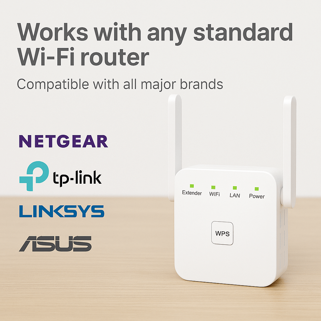 Universal Home WiFi Booster with Wide Coverage