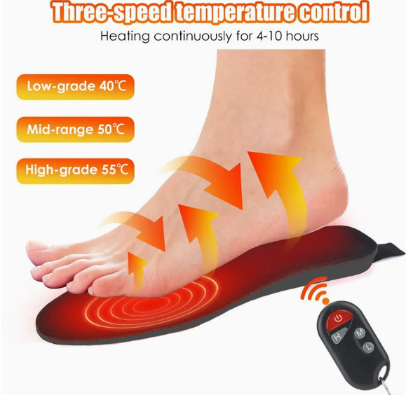 Rechargeable Heated Insoles Remote-Controlled Warming Inserts for Shoes - Image 7