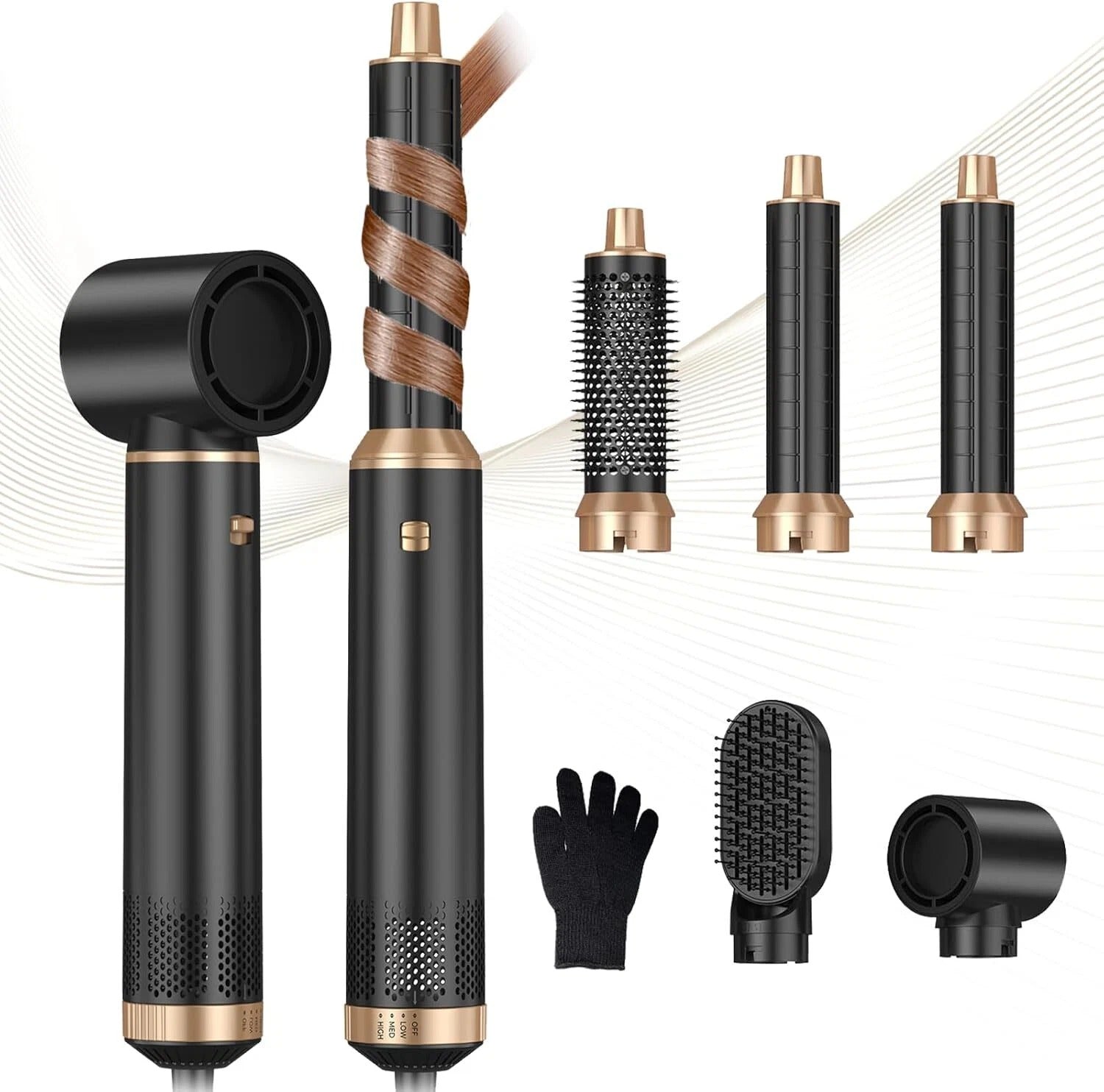 5 in 1 Blow Dryer Brush Volumizer Negative Ion Hot Air Styler Auto Curling