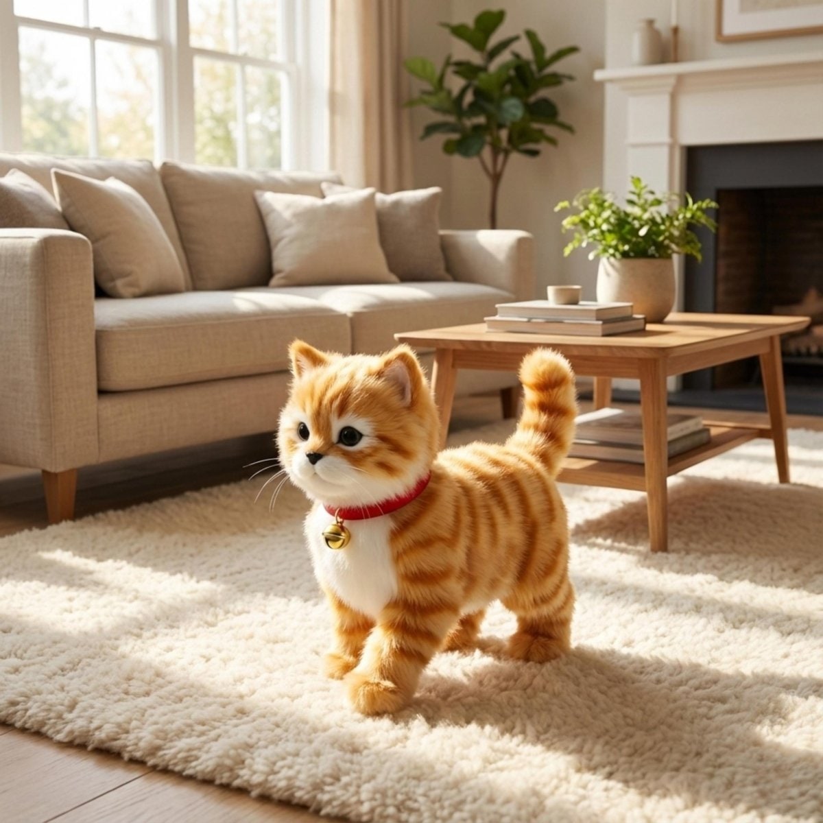 Plush Robotic Cat Toy Walking Meowing - Image 3