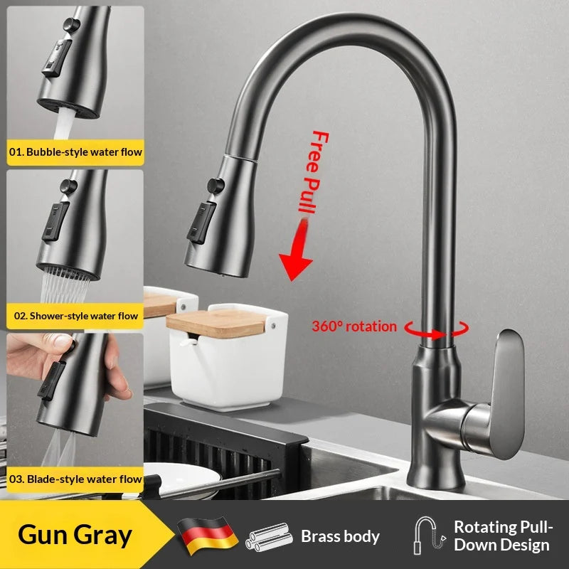 High Arc Kitchen Faucet Pull Down Sprayer - Image 13