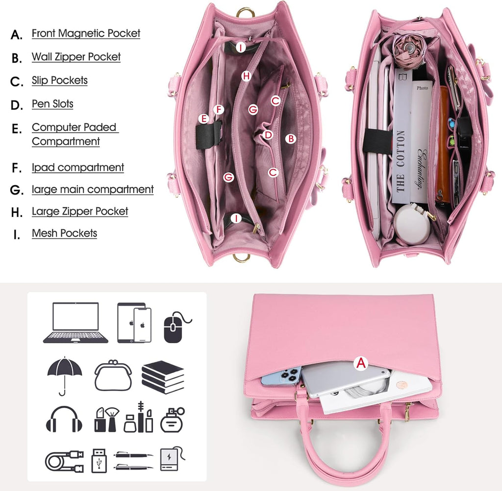 Women’s Work Laptop Tote Bag with Organised Multi-Compartment Layout - Image 15