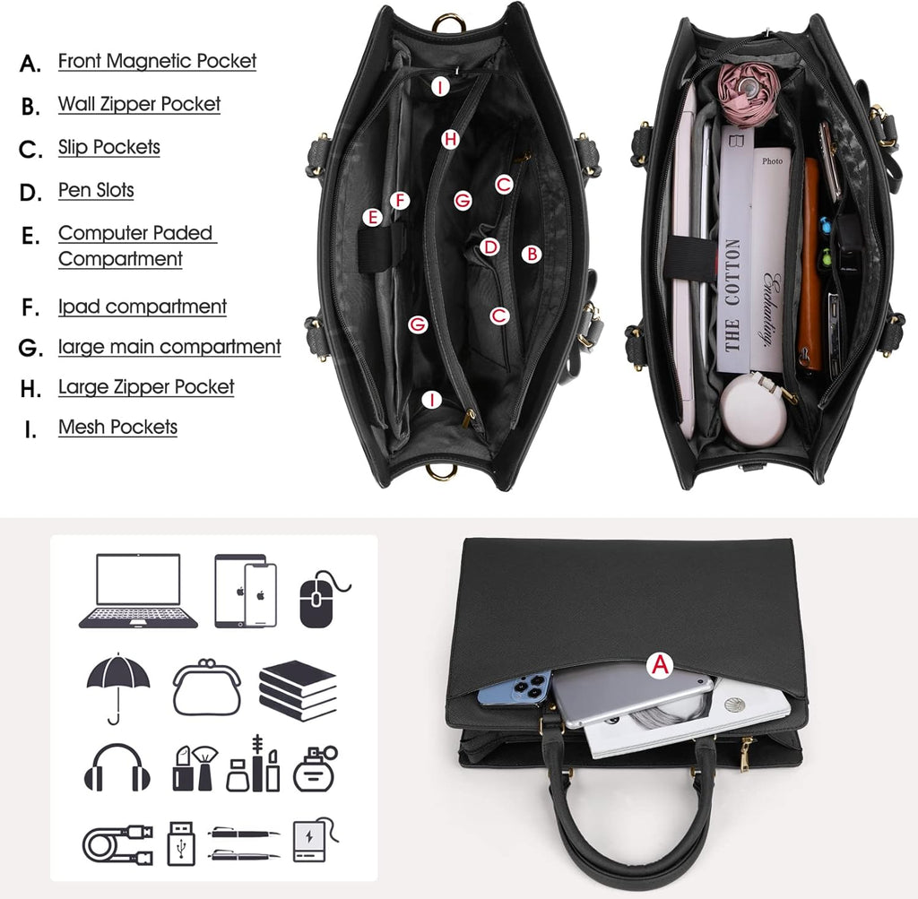 Women’s Work Laptop Tote Bag with Organised Multi-Compartment Layout - Image 27