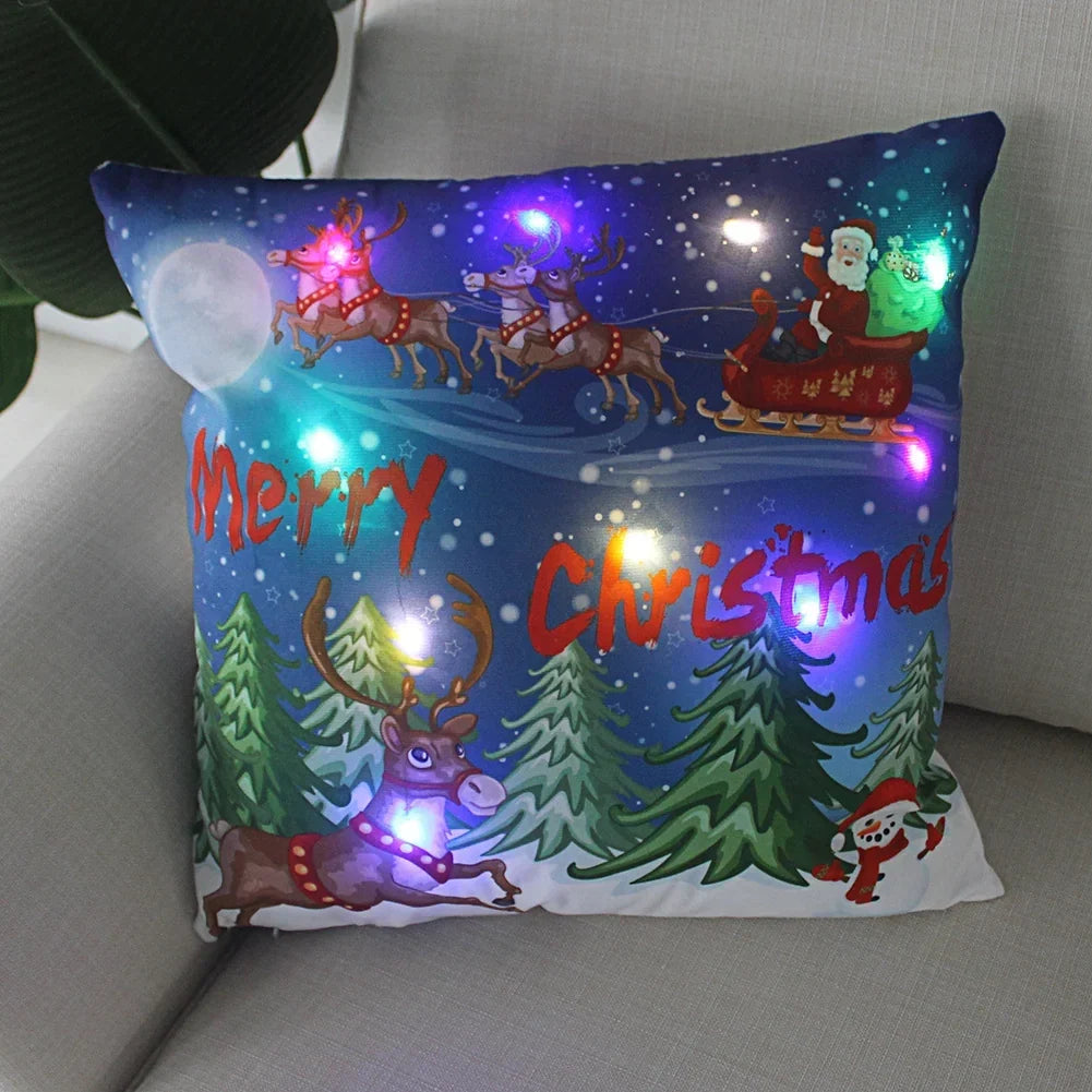 Christmas Throw Pillow Cover LED Lights - Image 3