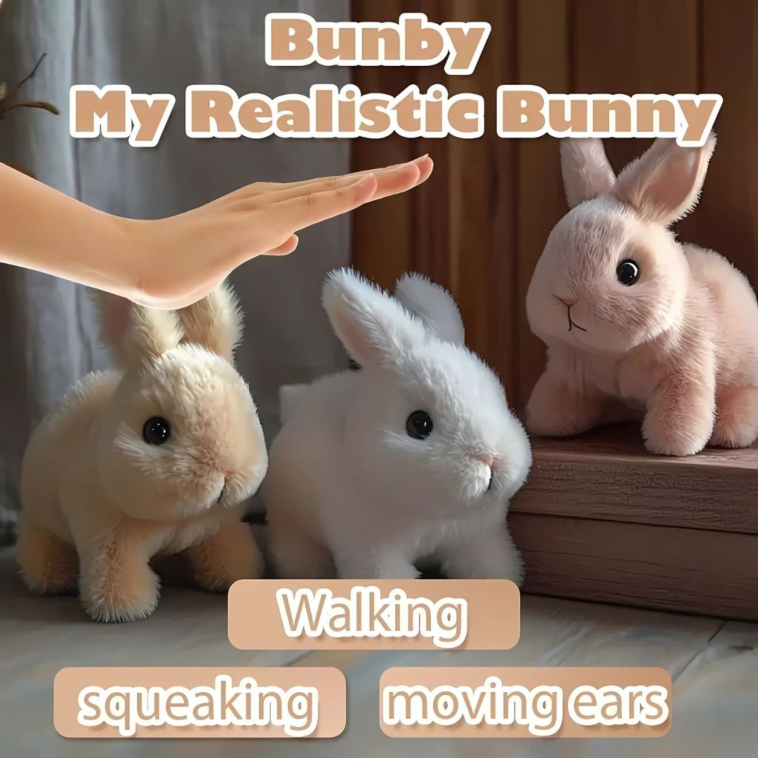 Adorable Interactive Plush Rabbit with Moving Ears and Hopping Action