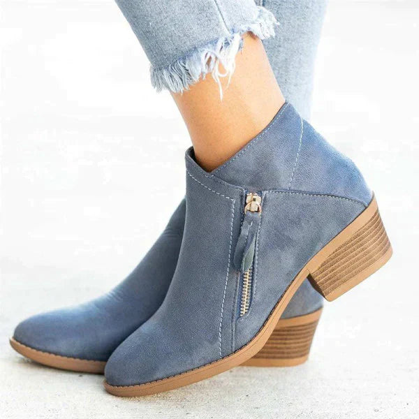 Women's Fashion Side Zipper Outdoor Boots with Arch Support and Perfect Posture