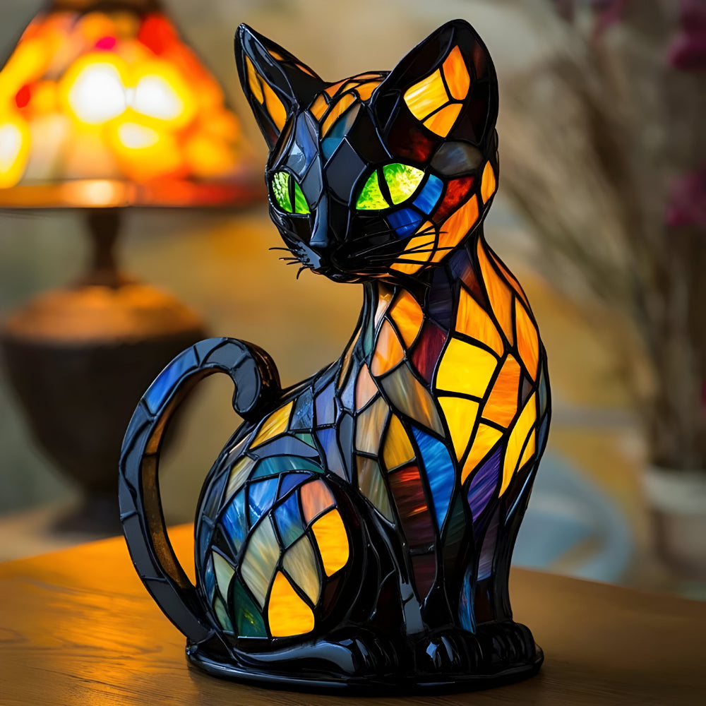 Artistic Cat-shaped Mosaic Table Lamp for Elegant Home Decoration