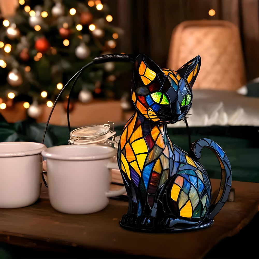 Artistic Cat-shaped Mosaic Table Lamp for Elegant Home Decoration