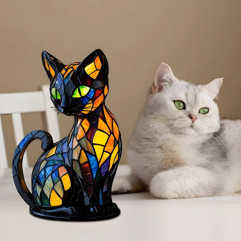 Artistic Cat-shaped Mosaic Table Lamp for Elegant Home Decoration